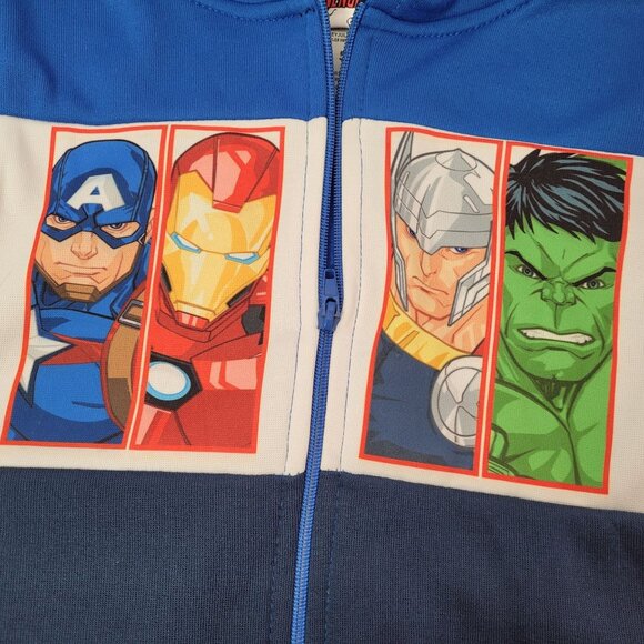 Marvel Avengers Boys Two-Piece Zipper Hoodie & Jogger Pants Set Blue - Size 5 - Picture 6 of 14